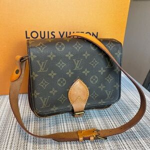 Louis Vuitton Vintage Cartouchiere MM Monogram Crossbody Bag